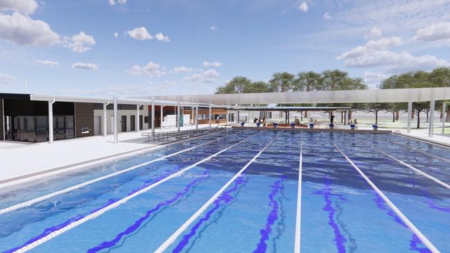 An artist's impression of the Boyne Tannum Aquatic Recreation Centre pool. The project is moving to a new site at Arthur Street, Boyne Island.