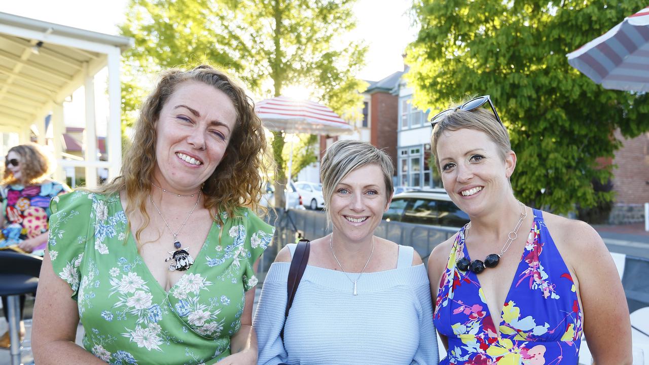 SOCIALS - The Metz, Sandy Bay hosted a Little Laneway Festival at the rear of the property. (L-R) Laura Davis of West Hobart, Annia Abbott of Howrah, Jess Robbins of Hobart. Picture: MATT THOMPSON