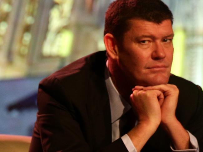 James Packer, Co-Chairman Melco Crown Entertainment Limited and Lawrence Ho, Co-Chairman and CEO Melco Crown Entertainment Limited at a Studio City press conference held at Studio City, Macau. Picture: Jonathan Ng