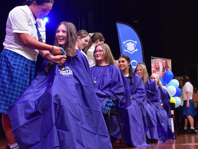 Year 12 students at Loreto College 'Rocked the Chop' for the Cancer Council's Ponytail Project.