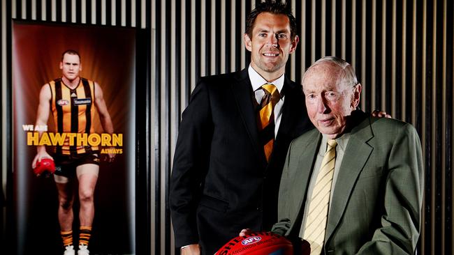 John Kennedy inspired generations of Hawthorn stars, including modern-day great Luke Hodge. Picture: Ian Currie