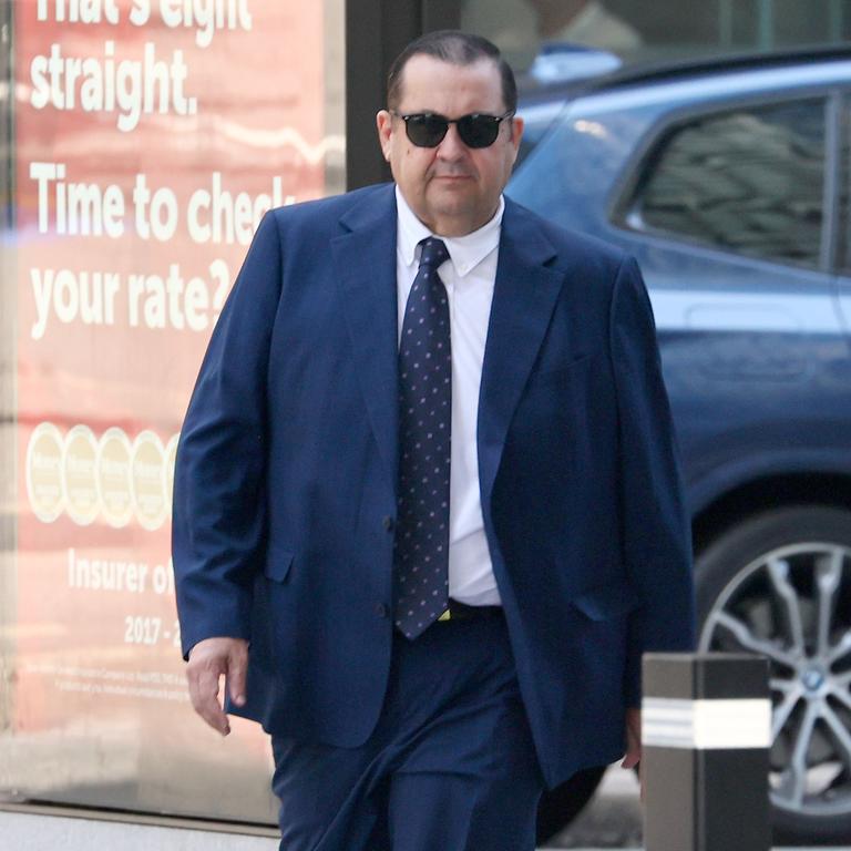 Albion Park Harness Racing Club chief executive Scott Steele arrives at the Brisbane District Court for sentencing. Picture: Tertius Pickard