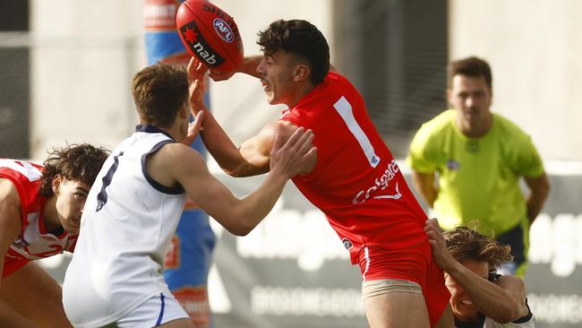 Will the Tigers take Massimo D'Ambrosio (right)? Picture: Daniel Pockett/AFL Photos/via Getty Images