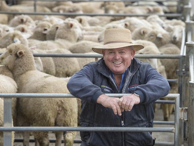 LIVESTOCK: Bendigo Lamb Sale. Bendigo Livestock exchange. Bendigo SaleyardsPICTURED: Chris Nevins, FP Nevins and Co with sucker lambs PICTURE: ZOE PHILLIPS