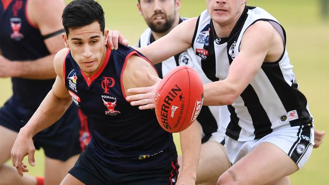 Former Pooraka champion Frank Timpano has been dominant for Uraidla Districts. Picture: Mark Brake