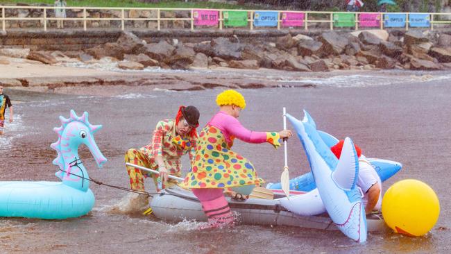 Sharks, clowns and unicorns featured in the race. Picture: (AAP IMAGE/Jordan Shields)