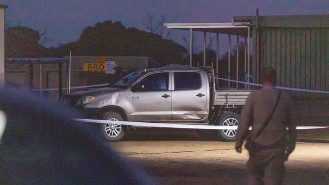 Car damaged by Gyrocopter Crash at Quorn Racecourse. Picture: Ben Clark