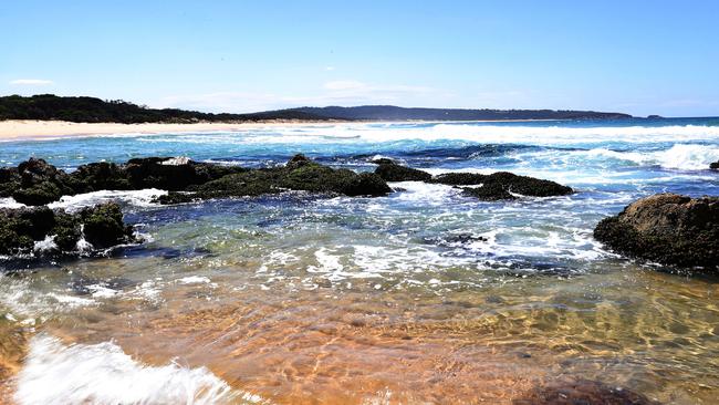 Bournda Beach on the NSW Far South Coast, where a right foot belonging to Ms Caddick washed up in February 2021. Picture: NCA NewsWire / Gary Ramage