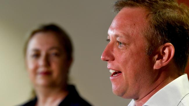 Former Queensland Labor premiers Annastacia Palaszczuk and Steven Miles. Picture: Evan Morgan