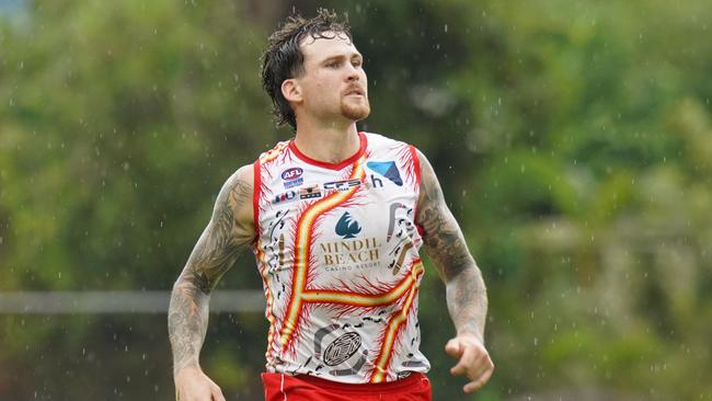 Waratah's Jayden Magro scored four goals against Wanderers in Round 15 of the 2022-23 NTFL season. Picture: Courtney McCabe / AFLNT Media