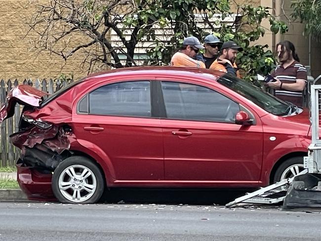 Police responded to reports of a crash that led to a person being hit by a car on Goldsmith St, near the Mackay CBD. Picture: Fergus Gregg.