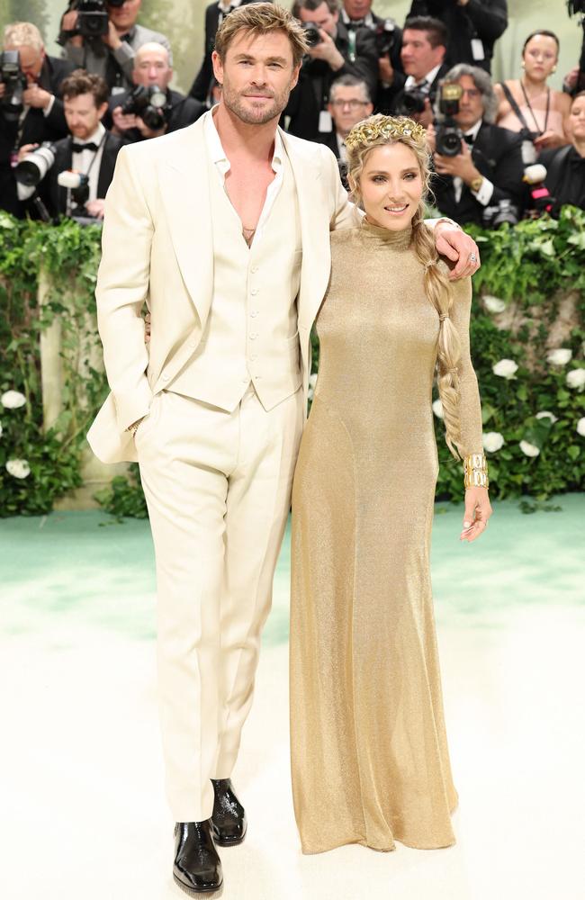 Chris Hemsworth and Elsa Pataky attend The 2024 Met Gala in New York. Picture: Aliah Anderson/Getty Images/AFP