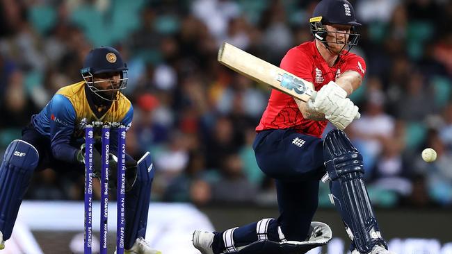 Ben Stokes finished 42 not out to guide England home against Sri Lanka but not before some nervous moments at Sydney Cricket Ground. Picture: Mark Kolbe/Getty Images