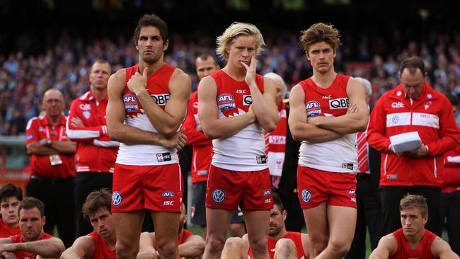 The 2016 Grand Final loss was crushing for the Swans. Picture. Phil Hillyard