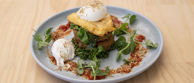 Fritters at Broadbeach cafe MLK. Picture: Russell Shakespeare