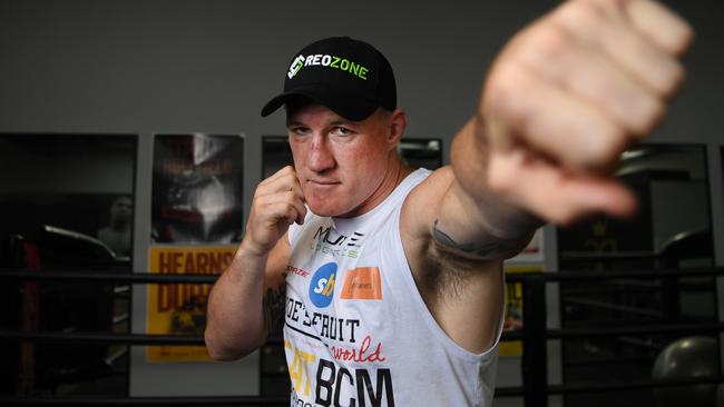 Paul Gallen first has to get past Mark Hunt on Wednesday night. Picture: NCA NewsWire/Dan Peled