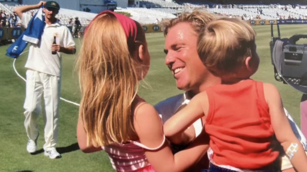 Shane Warne with his children Brooke and Jackson
