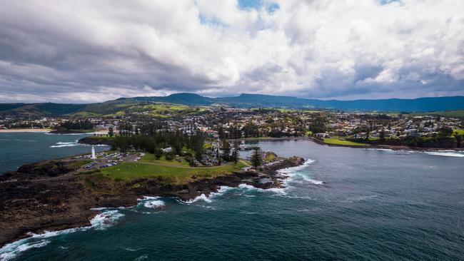 Kiama lighthouse with the town in the distance.