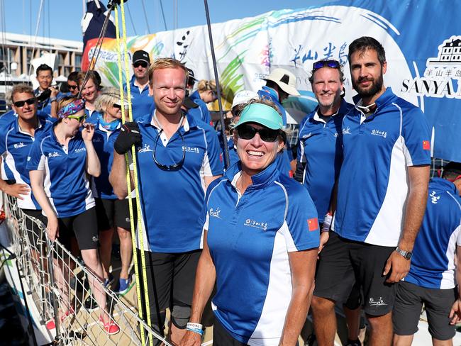 With the crew of clipper Sanya Serenity Coast. Pic: Sam Rosewarne