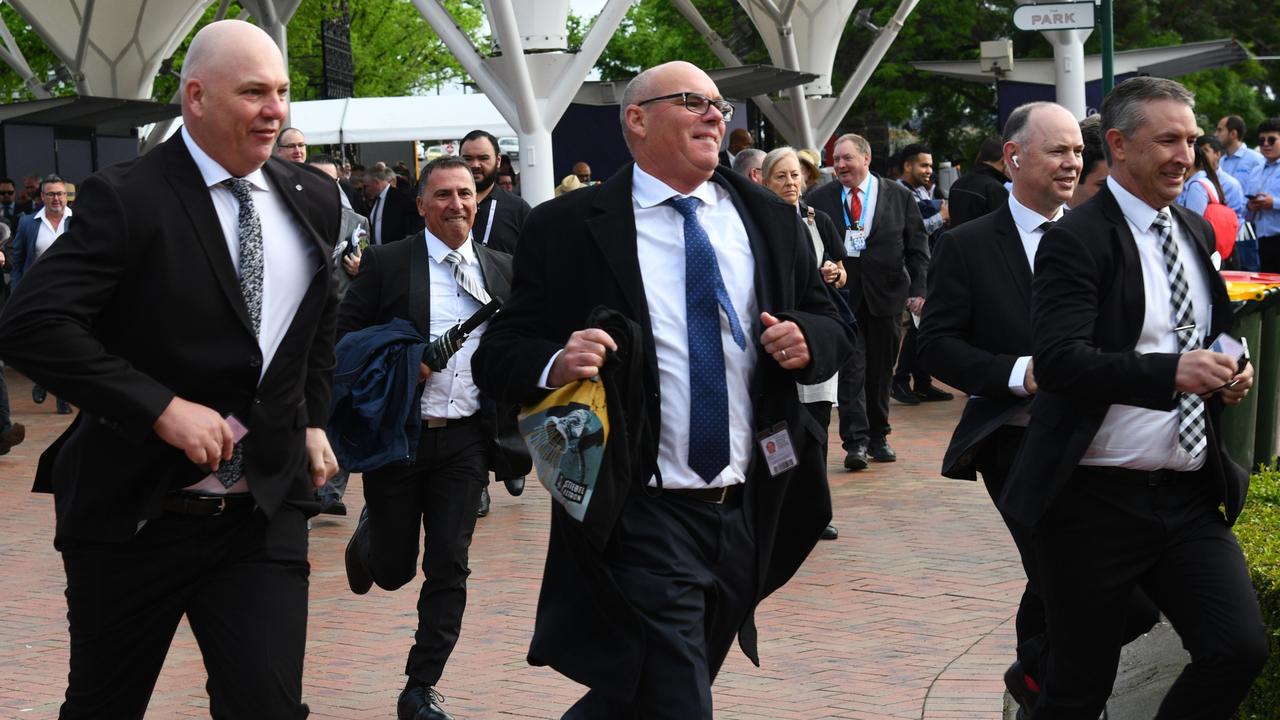 Crowds arrive as Derby Day kicks off. Picture: Getty Images