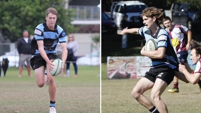 Cooper MacMinn (left) and Lachlan Beath have been in top form for their Maroochydore Swans Colts team this season.