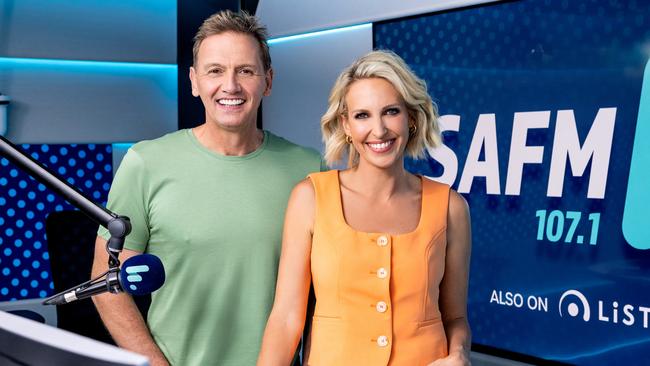 Former SAFM breakfast hosts Mark Soderstrom and Rebecca Morse. Picture: Supplied