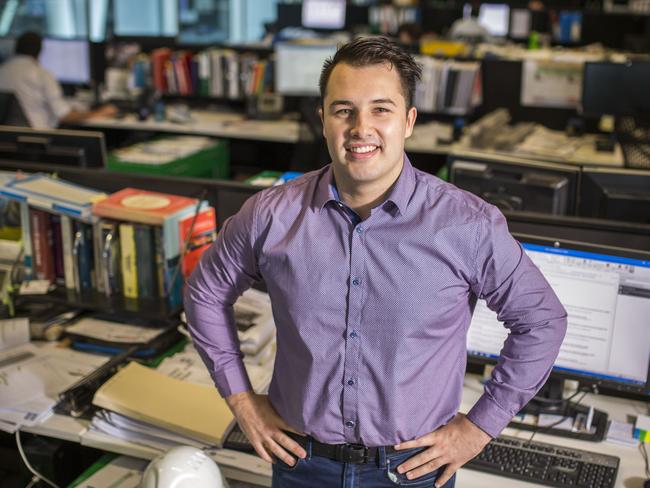 Jack Kafoa, from the Torres Strait, works at GHD engineering as a graduate civil engineer, having started as a CareerTrackers intern. Picture: Glenn Hunt