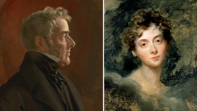 Portraits of Viscount and Viscountess Melbourne, who had a rocky marriage mired by scandal.