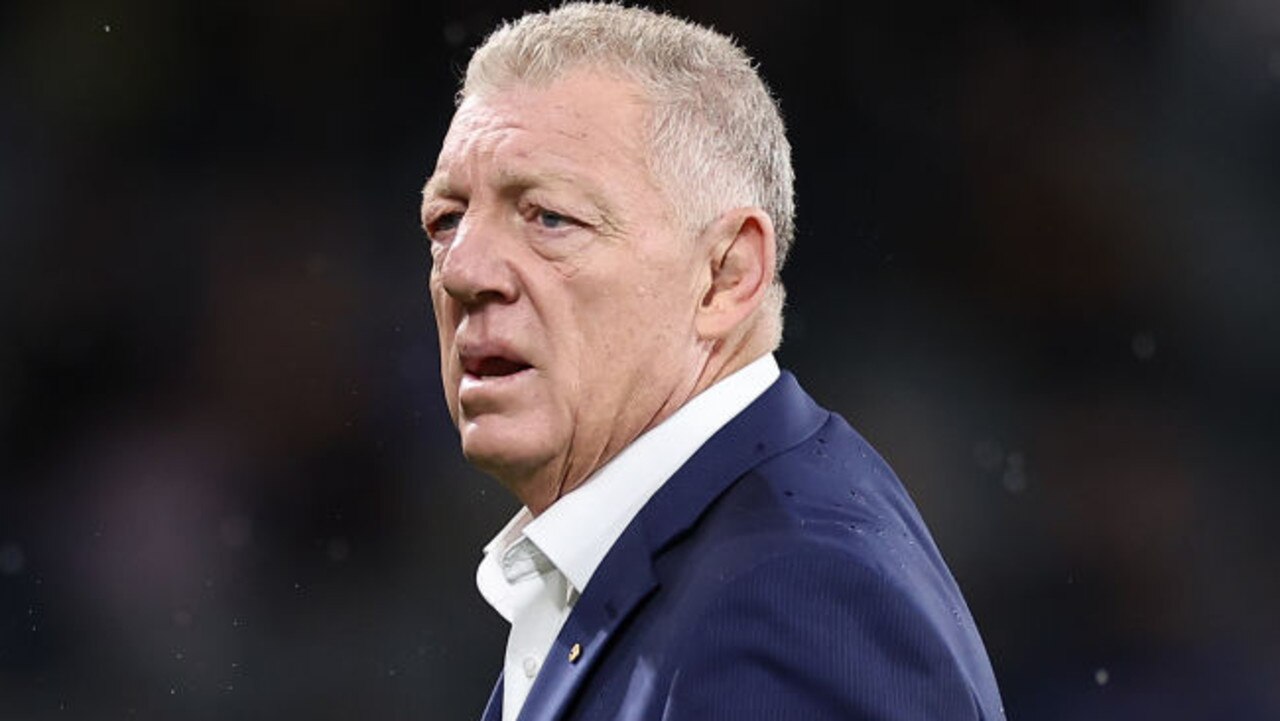 SYDNEY, AUSTRALIA - MARCH 23: General Manager of the Canterbury-Bankstown Bulldogs and channel nine commentator Phil Gould looks on before the round four NRL match between the Parramatta Eels and Penrith Panthers at CommBank Stadium on March 23, 2023 in Sydney, Australia. (Photo by Cameron Spencer/Getty Images)