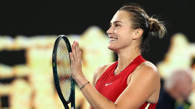 Aryna Sabalenka is hunting a back-to-back final in the Australian Open. (Photo by Martin Keep/AFP.