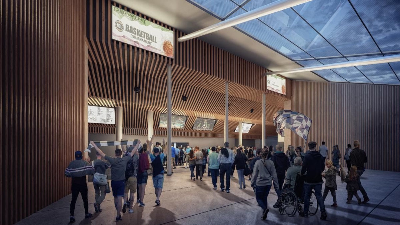 An artist’s impression of the renovations to be undertaken on the Derwent Entertainment Centre ahead of it hosting NBL basketball games. Picture: SUPPLIED