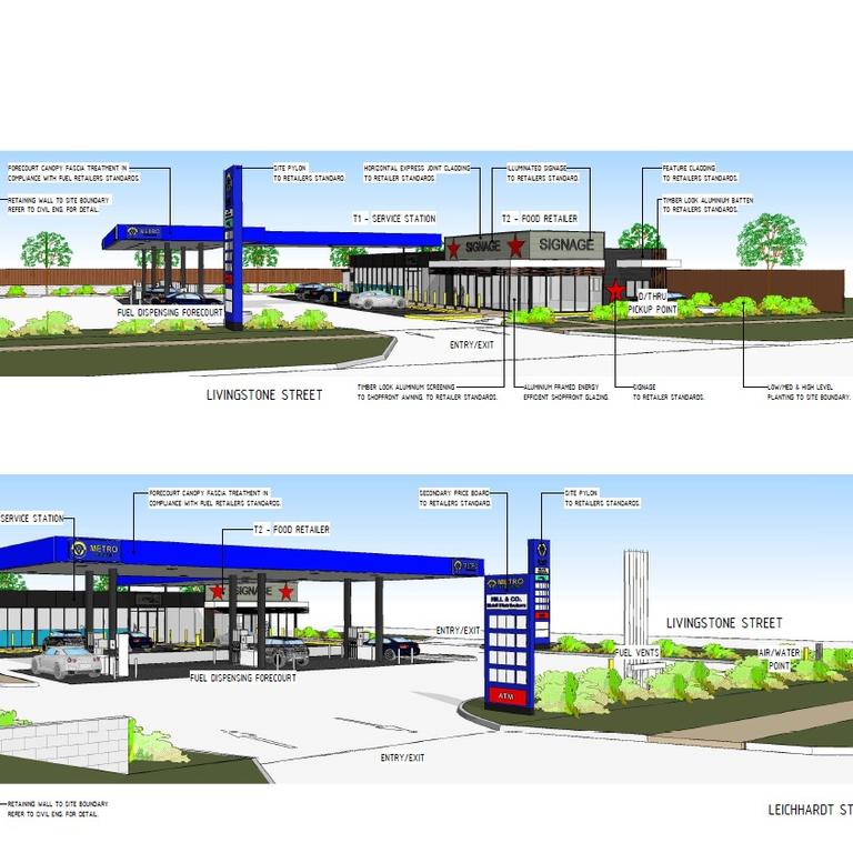 Concept plans for the new 24/7 service station approved for 47 Leichardt Street, Bowen. Picture: Supplied