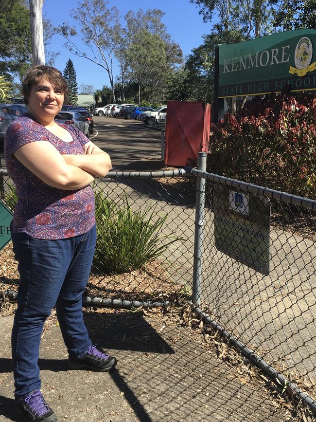 Parent Cathryn Warburton said if Kenmore State High School enforce the formal uniform five days a week in 2020 it will disadvantage her child who has autism. Picture: Darren Cartwright