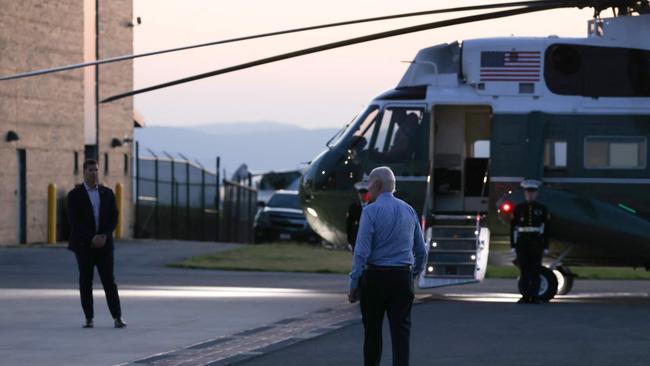 Biden walks to Marine One on his way to Camp David for seven days of debate prep. Picture: AFP