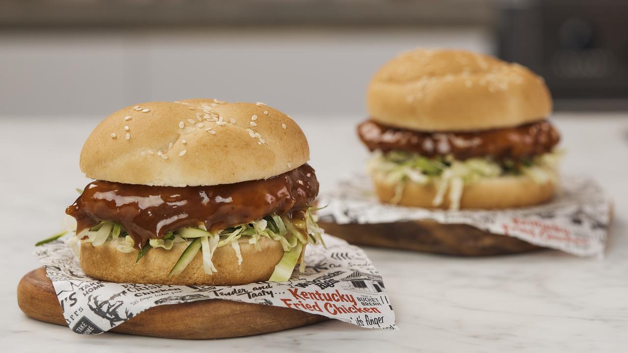 ‘The Peking Cluk’ burger will be handed out for free at the KFC Feastival on Cockatoo Island on March 13. Picture: Supplied