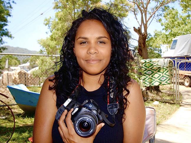 Tarnanthi 2020. Coen artist Naomi Hobson with her camera. Picture: Madena Jaffer