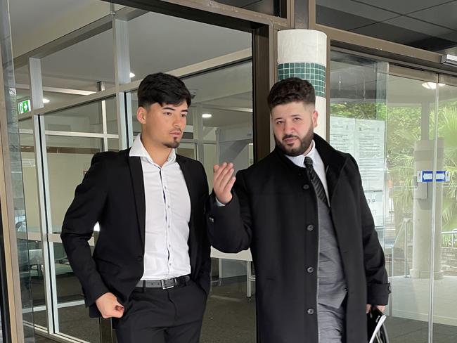 Ali Riza Haidary (left) leaving Fairfield Local Court on October 24, 2022. Haidary was convicted of common assault after a road rage incident where he punched someone who brake checked him, causing an accident. Picture: Paul Brescia