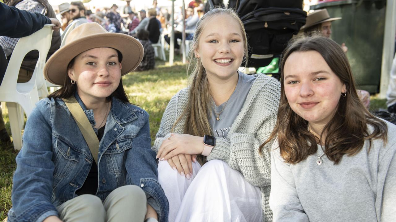 (from left) Natalie Morris, Kodi Pike and Zelie Gillinder at the Hampton food festival. Sunday, June 26, 2022. Picture: Nev Madsen.