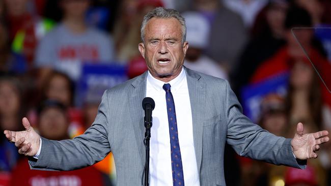 Robert F. Kennedy Jr. speaks ahead of Donald Trump at a campaign rally in Milwaukee, Wisconsin. Picture: AFP.