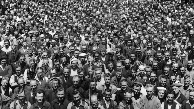 The Newport Workshop staff, 1937. Clapp was highly popular with his staff and knew thousands by name. Picture: News Corp Australia