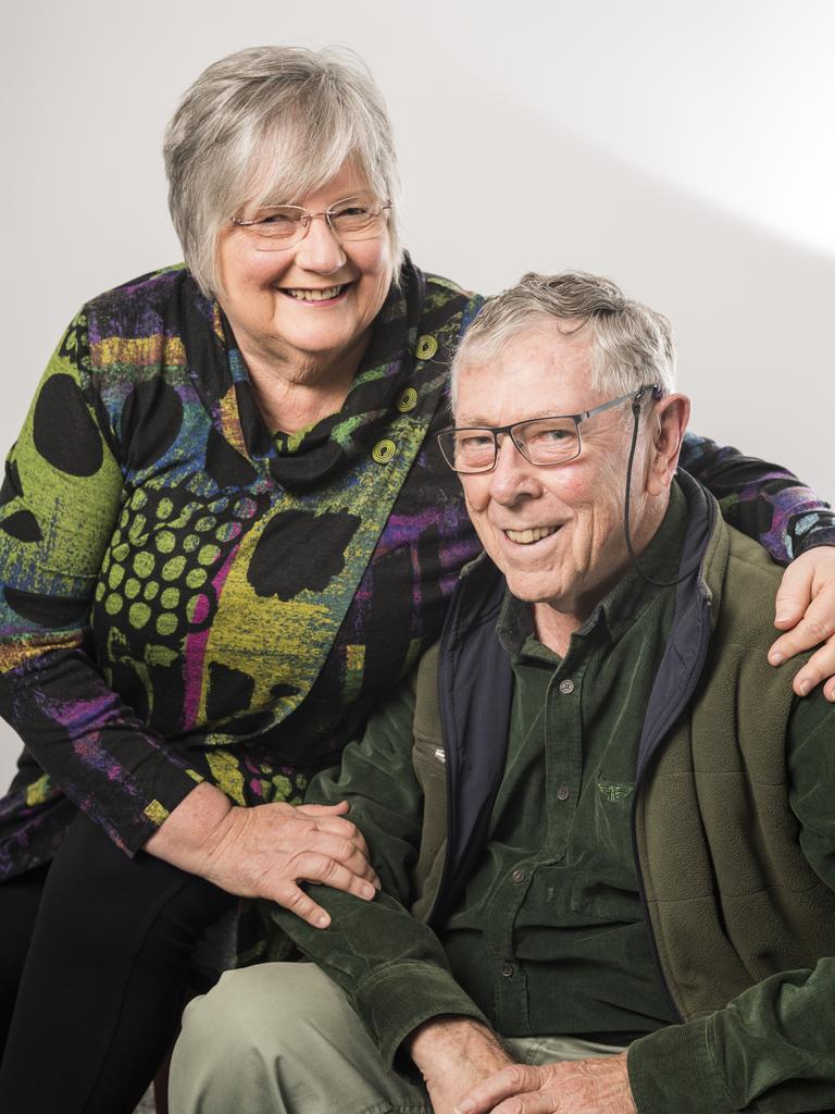 Joe and Carol Chalmers celebrate their 50th wedding anniversary along with three other couples from the Toowoomba Parkinson's Group. Picture: Kevin Farmer