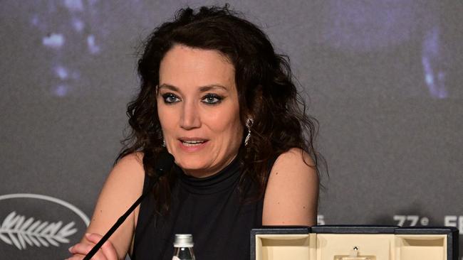 Coralie Fargeat, winner of the Best Screenplay award for The Substance at the Cannes Film Festival. Picture: Getty Images.