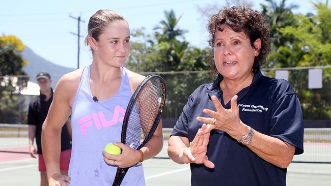 Ash Barty, pictured with her idol Evonne Goolagong Cawley, is up for a third straight Newcombe Medal. Picture: Stewart McLean