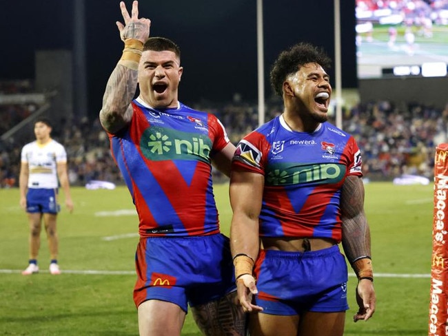 (L-R) Bradman Best and Greg Marzhew had a field day against the Eels in round 17. Picture: NRL Imagery