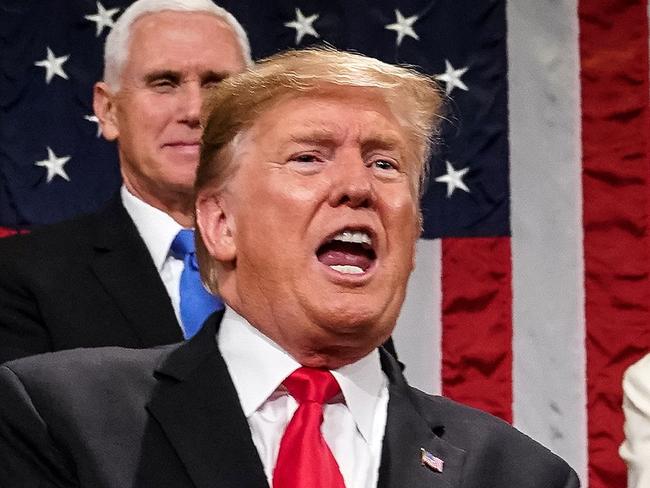 US President Donald Trump delivers the State of the Union address at the US Capitol in Washington, DC, on February 5, 2019. (Photo by Doug Mills / POOL / AFP)