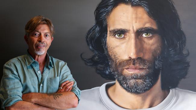 SYDNEY, AUSTRALIA - NewsWire Photos DECEMBER 16, 2020. Six time Archibald Prize Finalist Angus McDonald wins the 2020 Archibald Prize ANZ Peopleâs Choice award for his portrait of Behrouz Boochani a Kurdish - Iranian writer, poet, filmmaker and journalist at the NSW Art Gallery in Sydney Australia. Picture: NCA NewsWire / Gaye Gerard