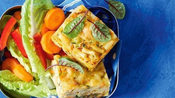 This zucchini slice is easy to make.