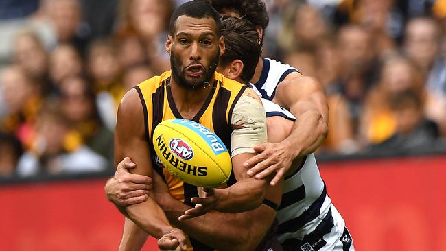 The Hawks were under constant pressure against Geelong. Picture: AAP Images