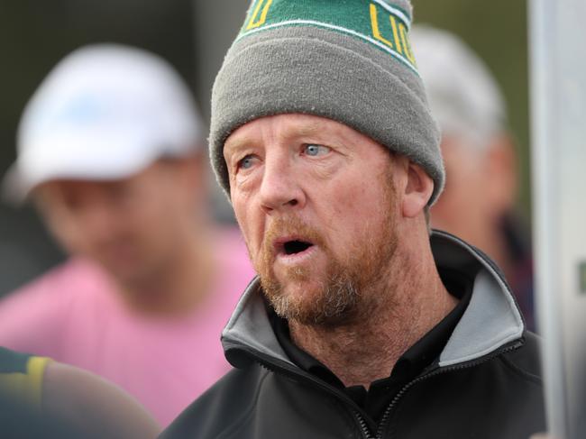 Leopold coach Garry Hocking. GFNL football between South Barwon and Leopold at Belmont. Picture: Alan Barber