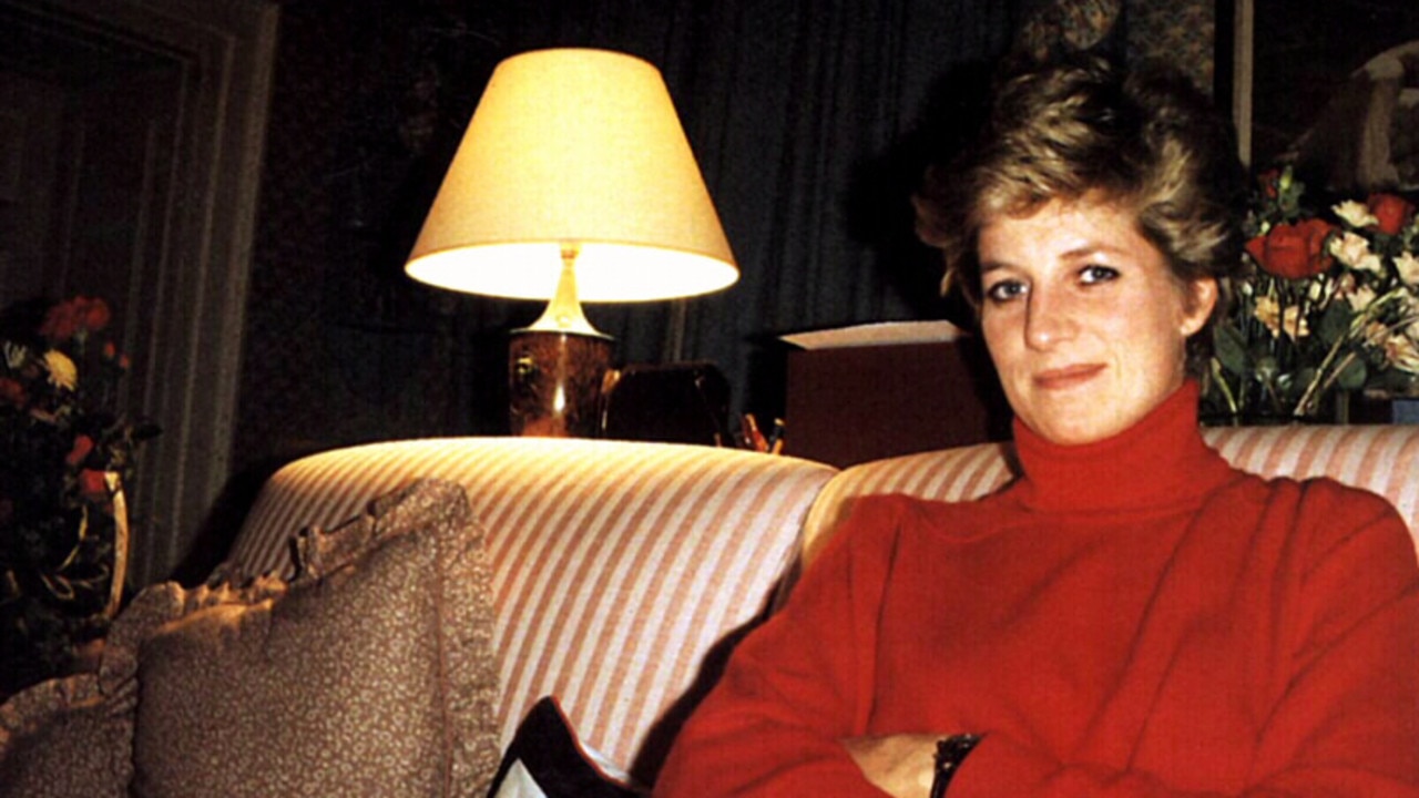 Photo from Spencer family album of Diana, Princess of Wales in drawing room at Kensington palace. Picture: Supplied.